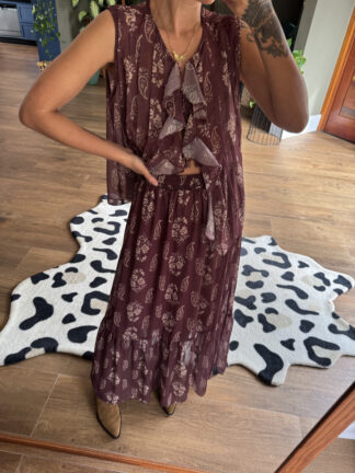 Conjunto Astrid Paisley(marrom)✨