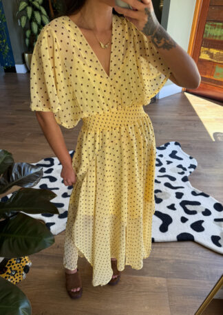 Vestido LIVRE AO SOL✨☀️(poá marrom)